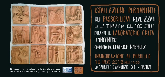 BASSORILIEVI IN TERRACOTTA sulla parete del CSM Q2 Firenze